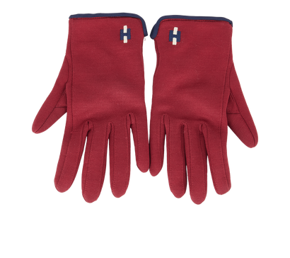 Hermes Embroidered H-Logo Gloves, front view